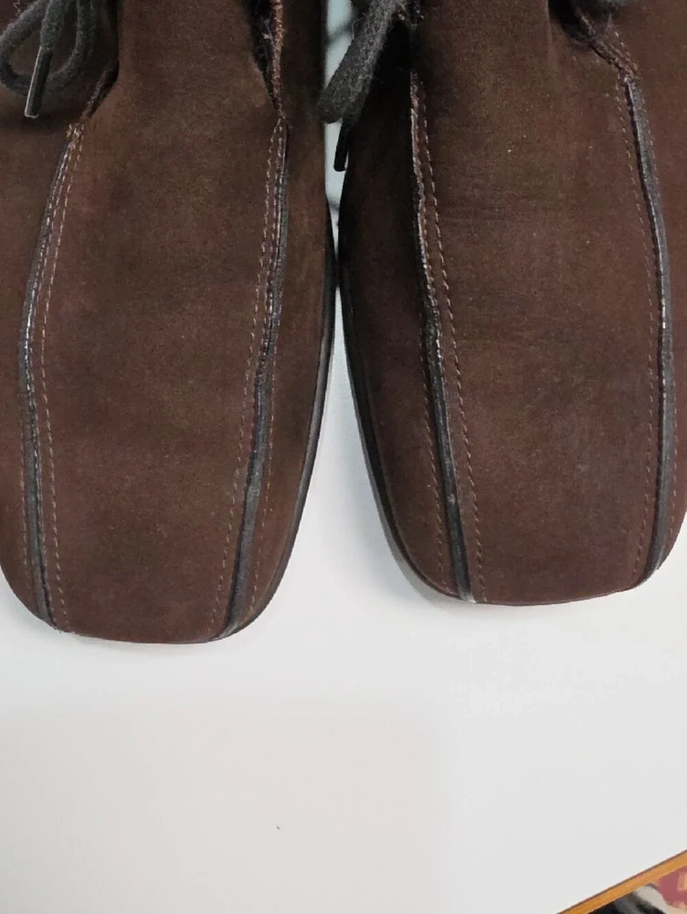 Arche France Dark Brown Suede Square-Toe Lace-Up Loafers / Oxfords - Size 10